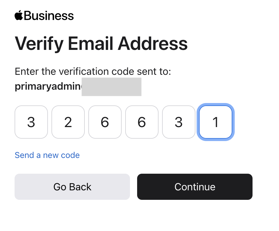 A standard verification screen which verified my email by prompting me for a six digit code sent to my email